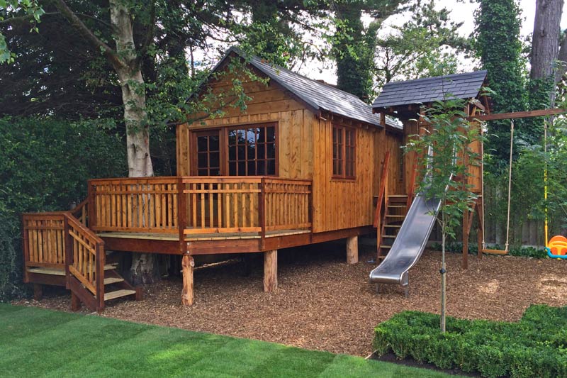 Bespoke designed and built games room in urban Dublin garden